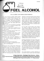 Fuel alcohol: Plant design characteristics