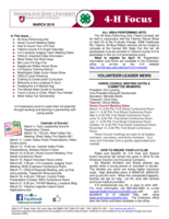 WSU Yakima County Extension 4-H Focus, March 2016