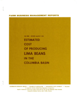 Farm business management reports: Estimated cost of producing lima beans in the Columbia Basin