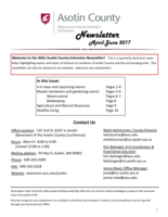 WSU Asotin County Extension Newsletter, April-June 2017