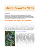 Shore Stewards News, Spring 2018
