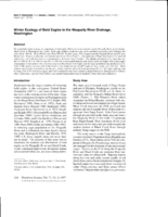 Winter ecology of bald eagles in the Nisqually River drainage, Washington