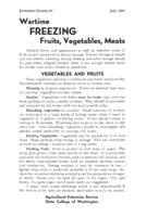 Wartime freezing: fruits, vegetables, meats