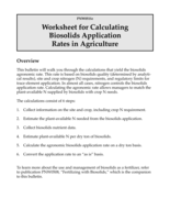 Worksheet for calculating biosolids application rates in agriculture