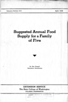 Suggested annual food supply for a family of five