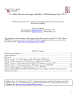 Certified Organic Acreage and Sales in Washington State, 2012