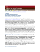 Master Gardener Program Newsletter, February 2012