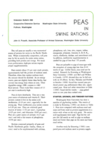 Peas in swine rations