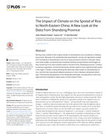 The Impact of Climate on the Spread of Rice Agriculture to North-Eastern China: An Example from Shandong