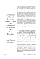 Checking the Pulse of Diversity among Health Care Professionals:An Analysis of West Coast Hospitals