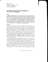 The Recent History and Present Distribution of the Red Fox in Washington