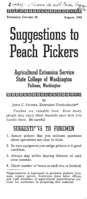 Suggestions to peach pickers