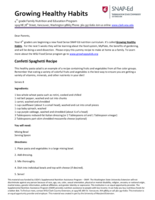 Growing Healthy Habits Parent Letter