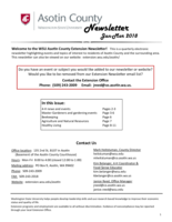 WSU Asotin County Extension Newsletter, January-March 2018
