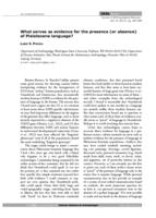 What serves as evidence for the presence (or absence) of Pleistocene language?