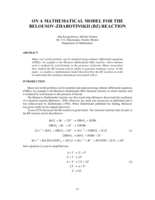 On a Mathematical Model for the Belousov-Zhabotinskii (BZ) Reaction