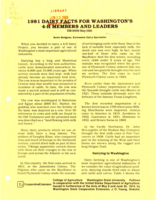 1981 dairy facts for Washington's 4-H members and leaders