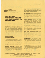 Save heating and cooling dollars with weatherstripping and caulking