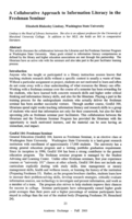 A Collaborative Approach to Information Literacy in the Freshman Seminar