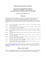 Collins Research Group Data Archive, 1985-2018