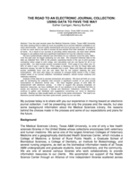 The road to an electronic journal collection: using data to pave the way