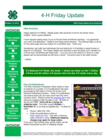 4-H Friday Update, October 12, 2012