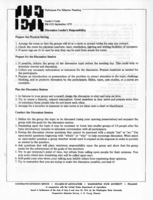 Leader's Guide: Discussion leader's responsibility