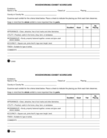 Woodworking Exhibit Score Card