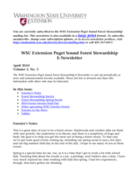 WSU Extension Puget Sound Forest Stewardship E-Newsletter, April 2010
