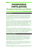 Phosphorus Fertilizer: Broadcast Banding and Starter