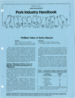 Fertilizer value of swine manure