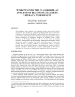 Windows into the Classroom: An Analysis of Beginning Teachers' Literacy Experiences