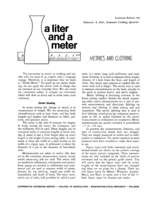 A liter and a meter: Metrics and clothing