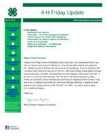 4-H Friday Update, July 31, 2015