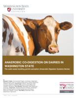 Anaerobic co-digestion on dairies in Washington State : the solid waste handling permit exemption