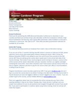 Master Gardener Program Newsletter, October 2009