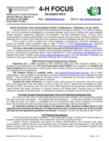 WSU Klickitat County Extension 4-H Focus, December 2015