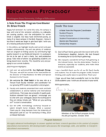 Educational Psychology Newsletter, Fall 2018