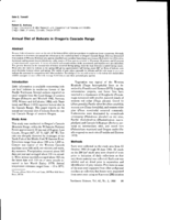 Annual Diet of Bobcats in Oregon's Cascade Range