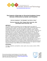 The Impacts of Marriage on Perceived Academic Career Success: Differences by Gender and Discipline