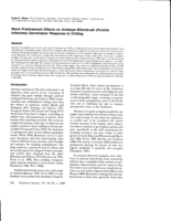 Warm Pretreatment Effects on Antelope Bitterbrush (Purshia tridentata) Germination Response to Chilling