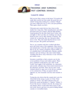 Ultrasonic and Subsonic Pest Control Devices