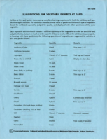 Suggestions for vegetable exhibits at fairs