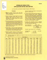 Sprinkler irrigation : application rates and depths