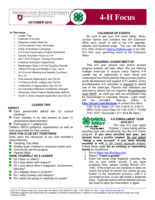 WSU Yakima County Extension 4-H Focus, October 2016