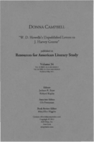 W. D. Howells's Unpublished Letters to J. Harvey Greene