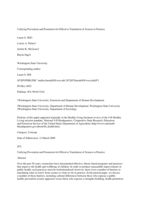 Unifying Prevention and Promotion for Effective Translation of Science to Practice