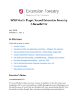 WSU North Puget Sound Extension Forestry E-Newsletter, July 2018