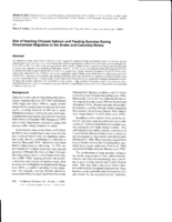 Diet of yearling chinook salmon and feeding success during downstream migration in the Snake and Columbia Rivers