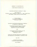 Highway U-95 Archeology: Comb Wash to Grand Flat volume I